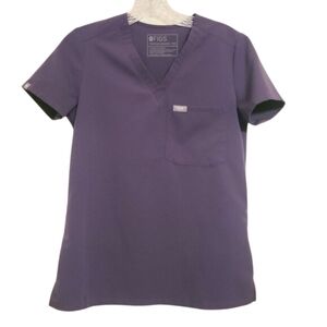 FIGS | Women's Purple V-Neck Short Sleeve One Pocket Scrubs Shirt (Size XXS)